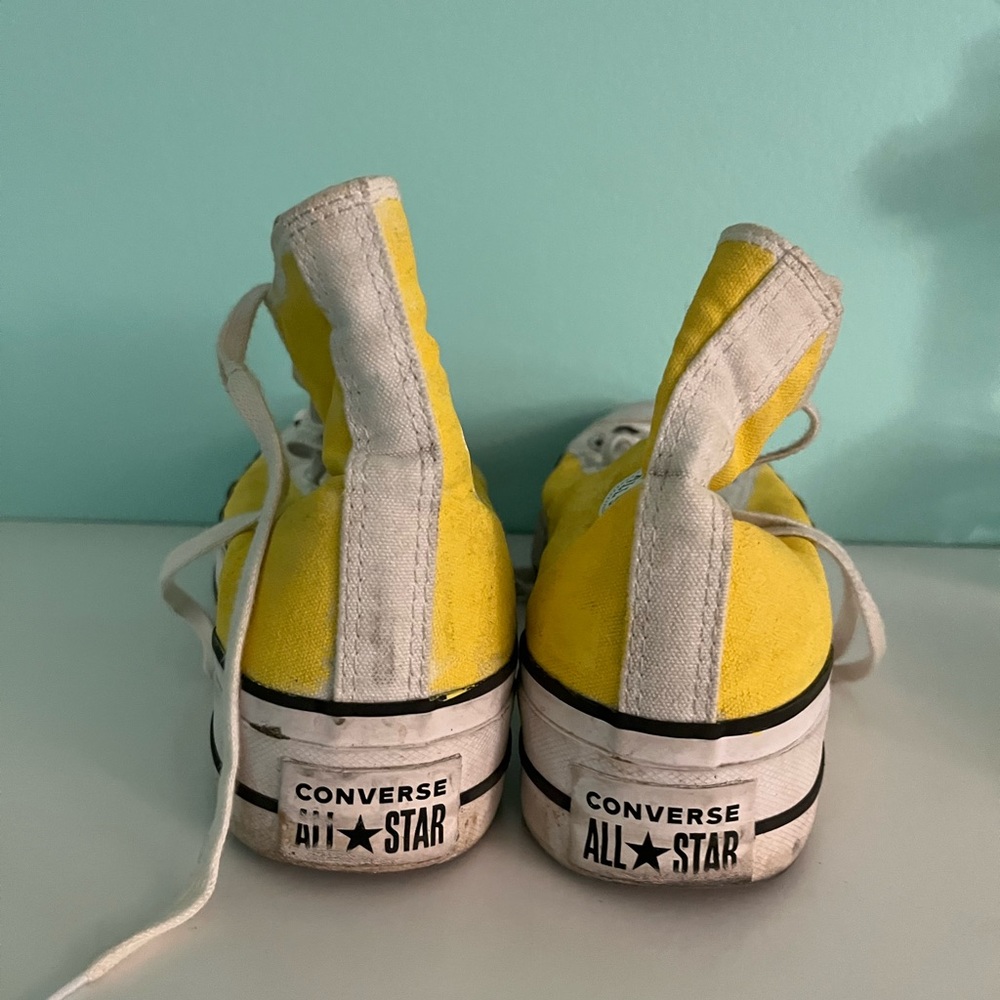 Platform Converse Custom Painted Yellow Size 8 - image 4